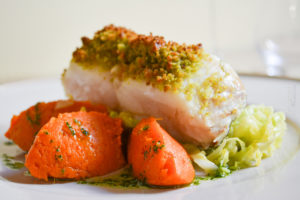 Bacalhau em crosta de salsa, esmagada de batata doce (6)