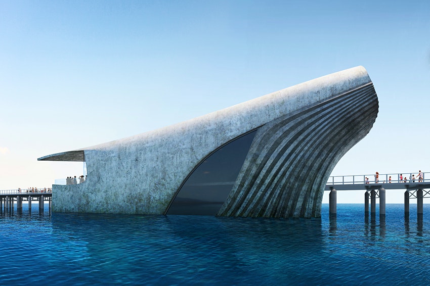 Observatório marinho subaquático em forma de baleia da Austrália surgirá do oceano